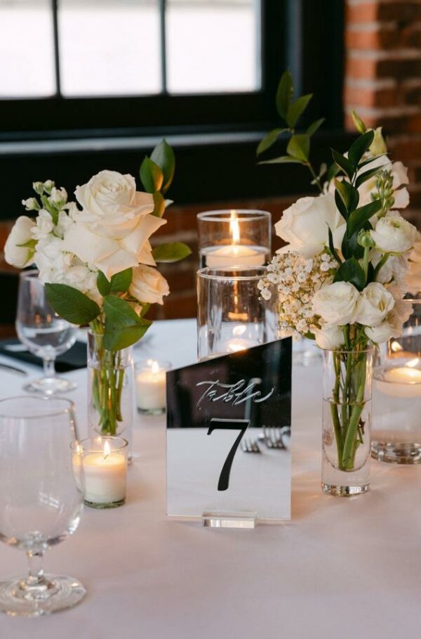 Mirror and Black Table Numbers