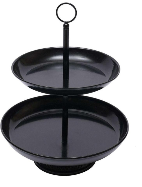 Black Dessert 2 Tier Stand