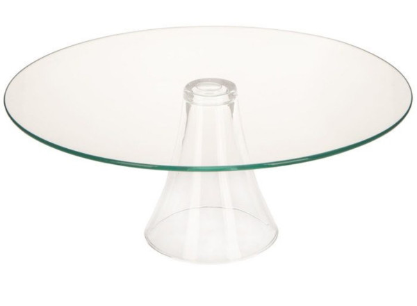 Clear Glass Modern Cake Stand 12”