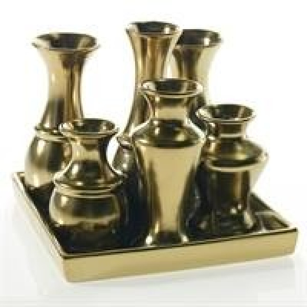 Gold Bud Vase on Square Base