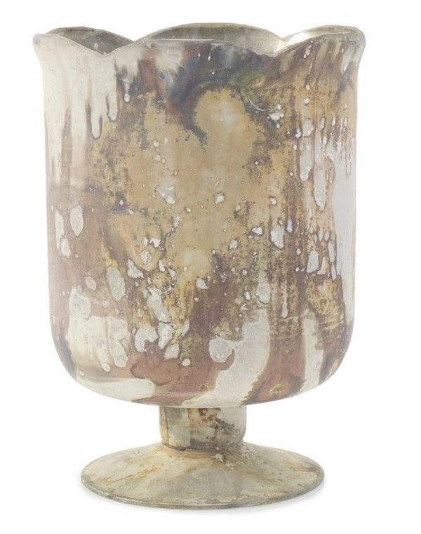 Glass tabletop votive floral holder