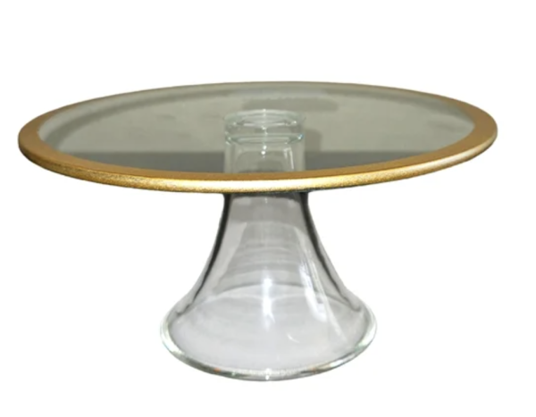 Gold Rim Cake Stand - 8"