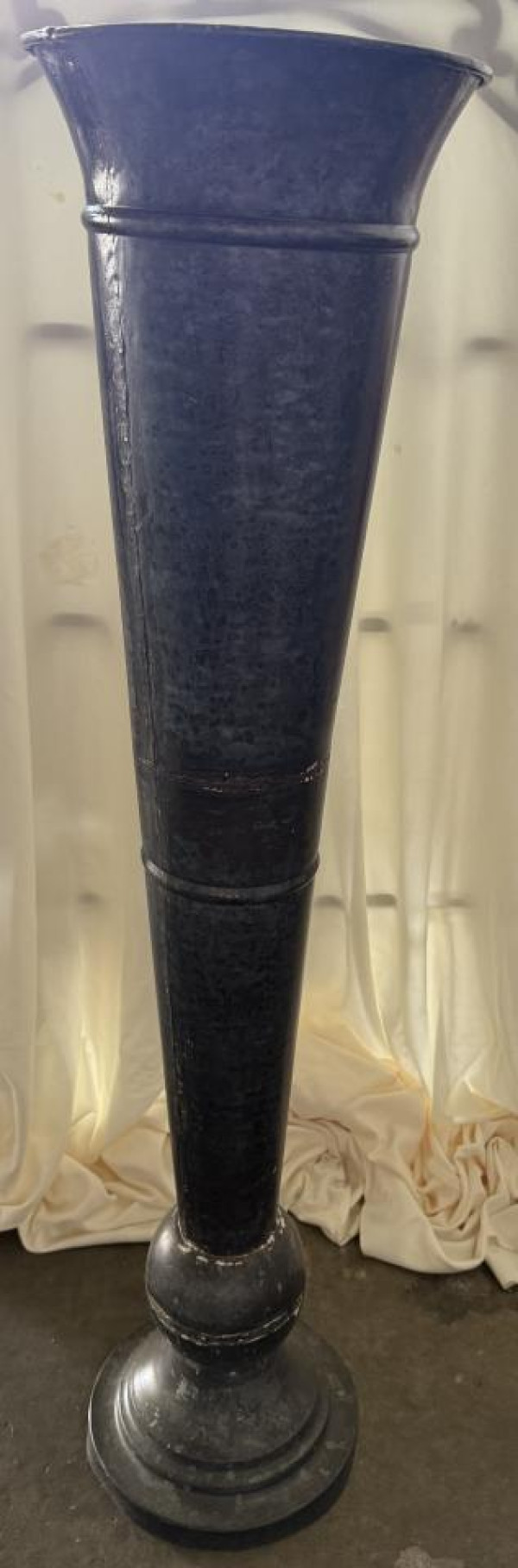 Tall 43” Trumpet Metal Vase