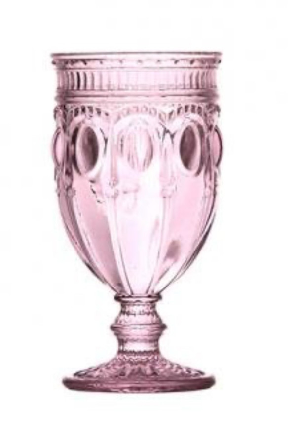 Lilac Pink Water Goblet Estate Glass