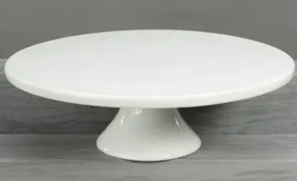 White Glass Cake Stand 12”