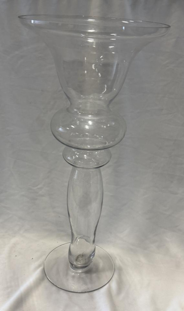 Clear Glass Pedestal Vase