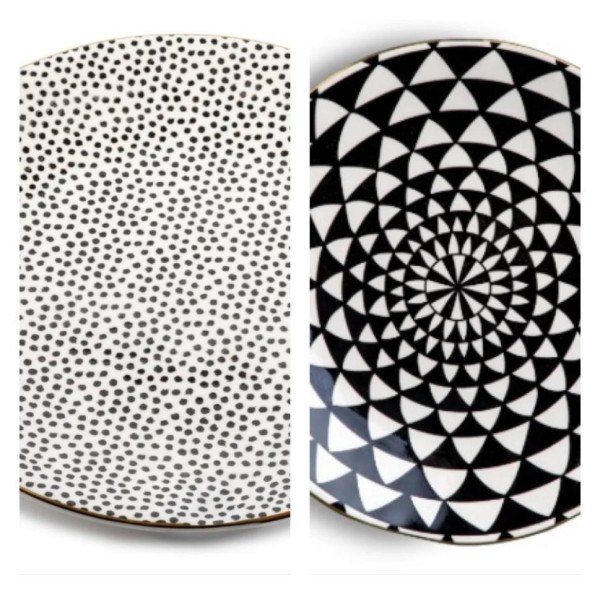Black and White Salad Plate 8.26”