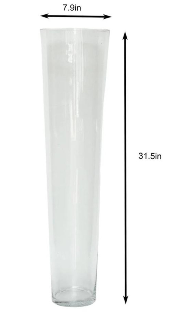 Tall 31” Clear Cylinder Vase
