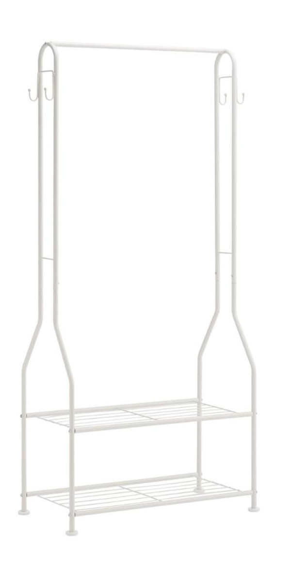 White Wardrobe Rack with Shelf