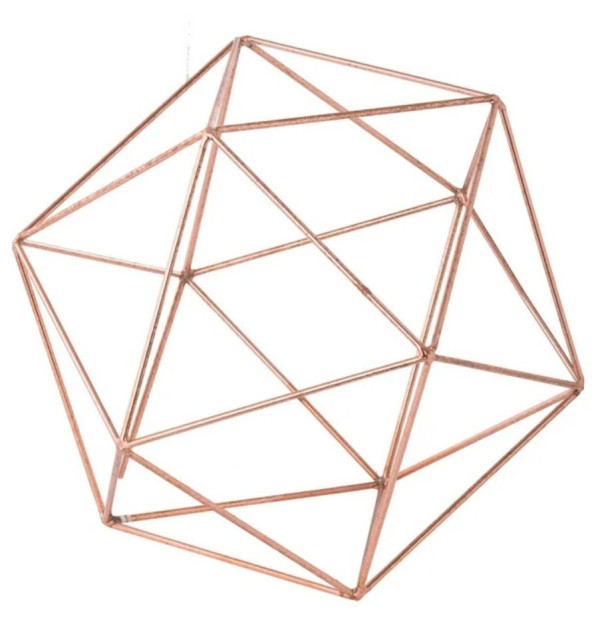 Gold Geometric Prism Centerpiece Decor
