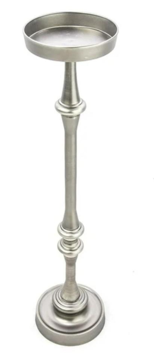 Tall silver candlestick stand