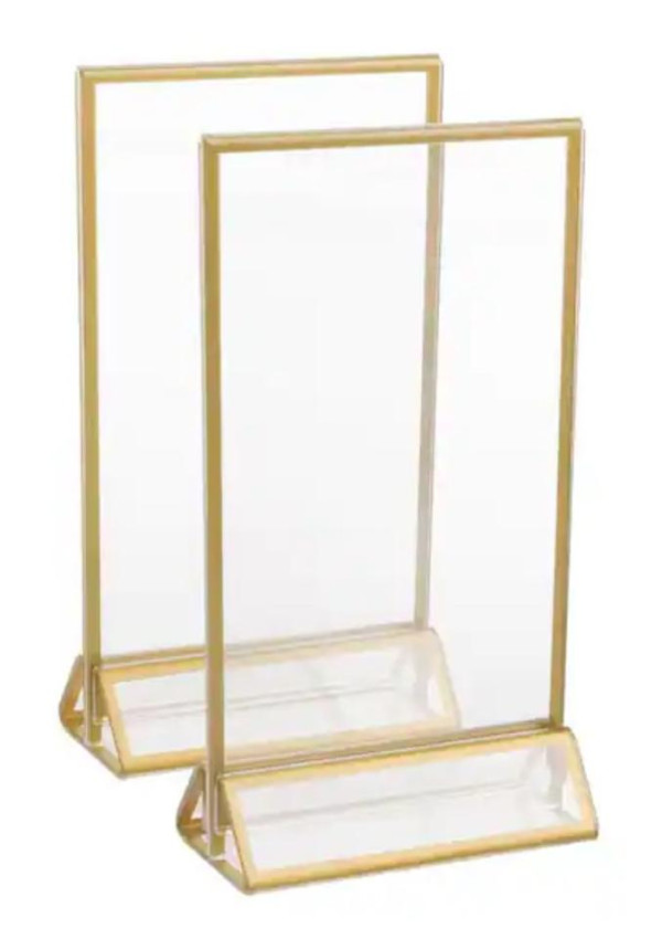 Gold acrylic 4x6 sign holder