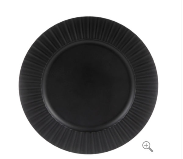 Black Ribbed Charger