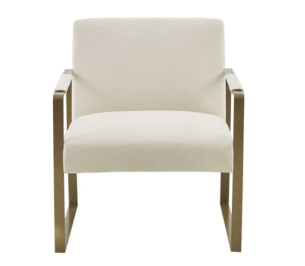White Chair with Gold Armrest