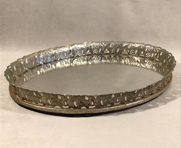 Vintage mirrored gold tray