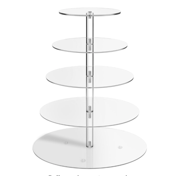 Clear 5 tier dessert stand