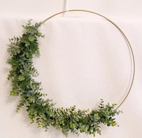 Gold Circle with Greenery