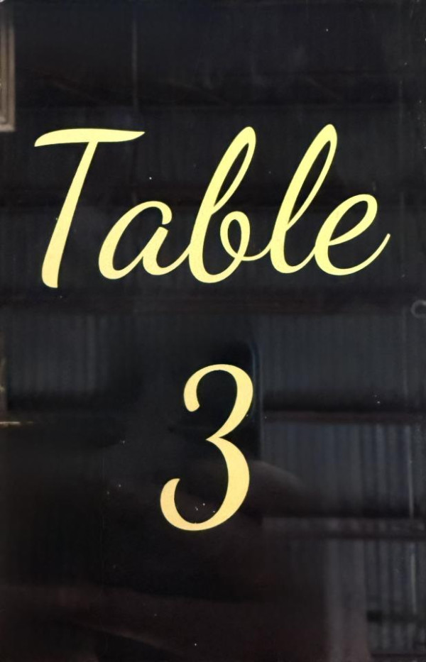 Black & gold acrylic table numbers