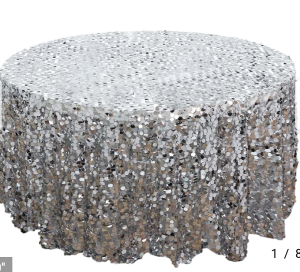 Silver Sequin Linen