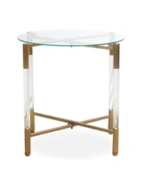 Clear gold side table