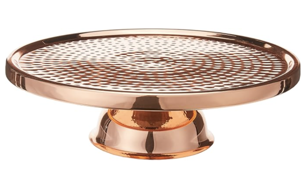 Hammered Copper/Rose Gold Cake stand 12"