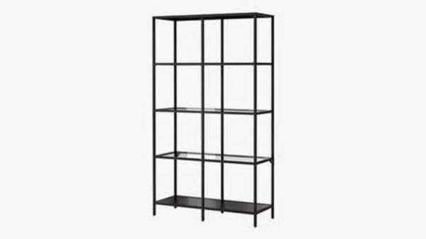 Black Glass 4 Tiered Shelf