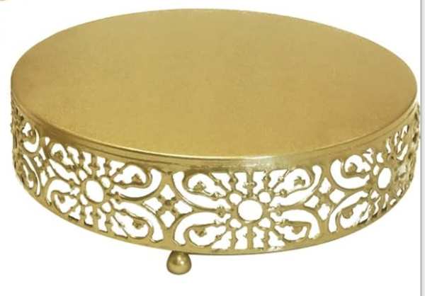 Gold Short Cake Stand 10"