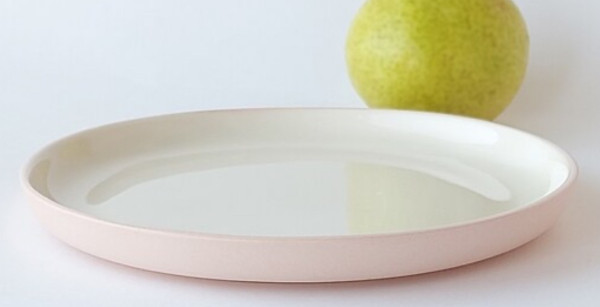 Blush Pink Raised Rim Dinner Plate