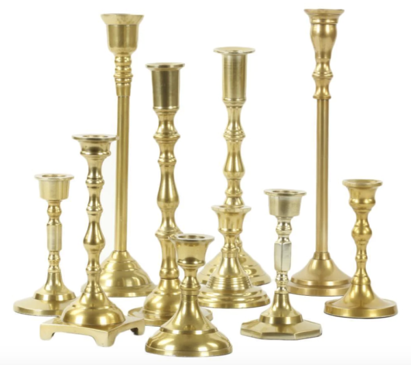 Assorted Gold Ornate Candle Taper Holder
