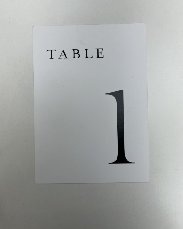 White Cardstock 4 Table Numbers