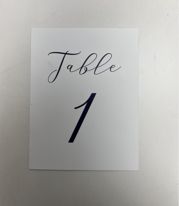 White Cardstock 1 Table Numbers