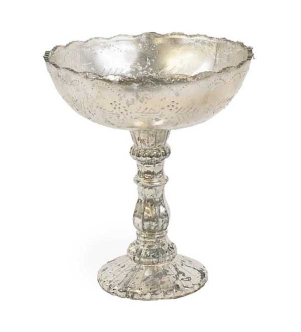 Mercury glass compote stand
