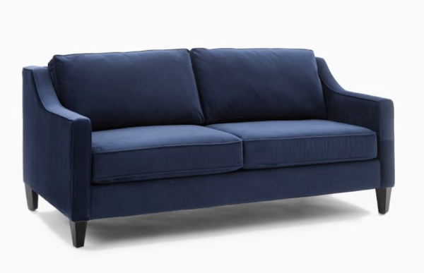 Blue Velvet Loveseat Couch