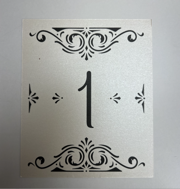 Black Detailed Cardstock Table Number